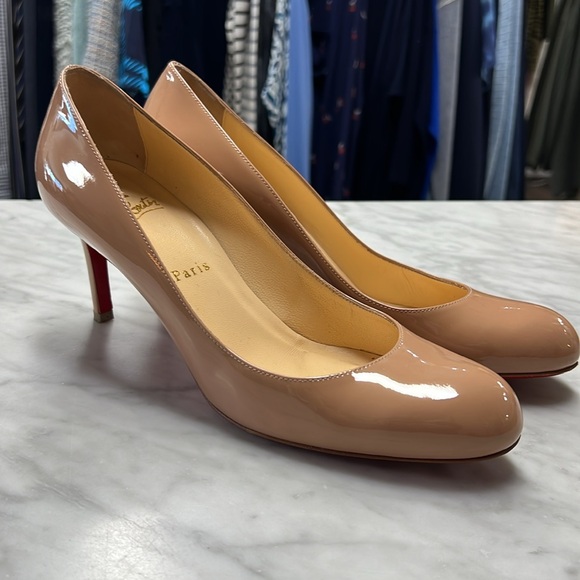 Christian Louboutin Simple Pump 70 in Patent Nude 6248 Size 39.5 - Picture 4 of 14